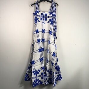 Aston Studio Mediterranean Pippa Dress, Women's Size 6 US - Blue/Foam White